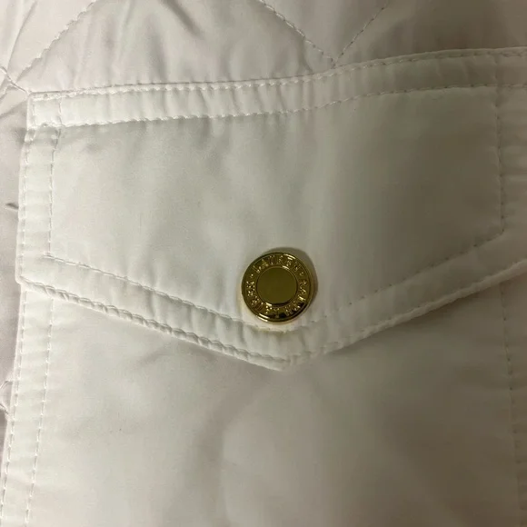 Ralph Lauren Vest- White‎ Quilted Orange Lining Full Zip Women Medium - Picture 8 of 13